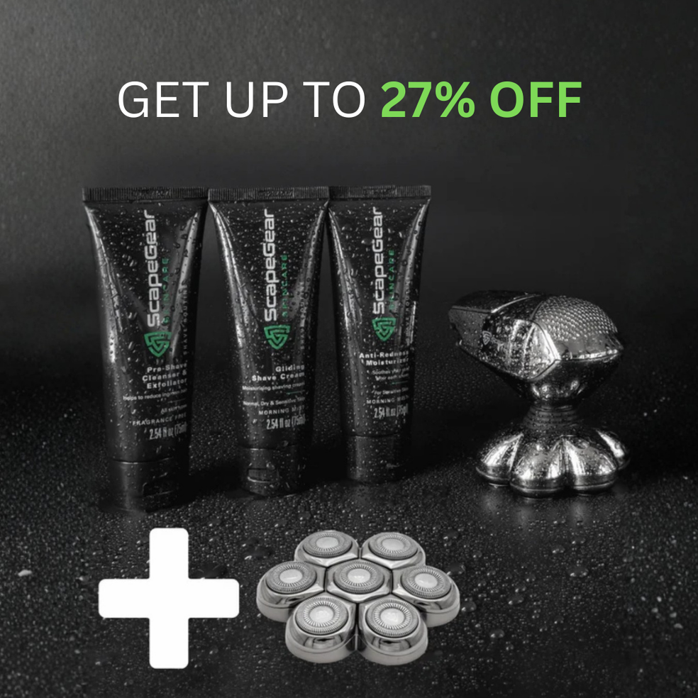 Complete Smooth Head System: Shaving Skincare Routine, 7D Head Shaver and spare blade head